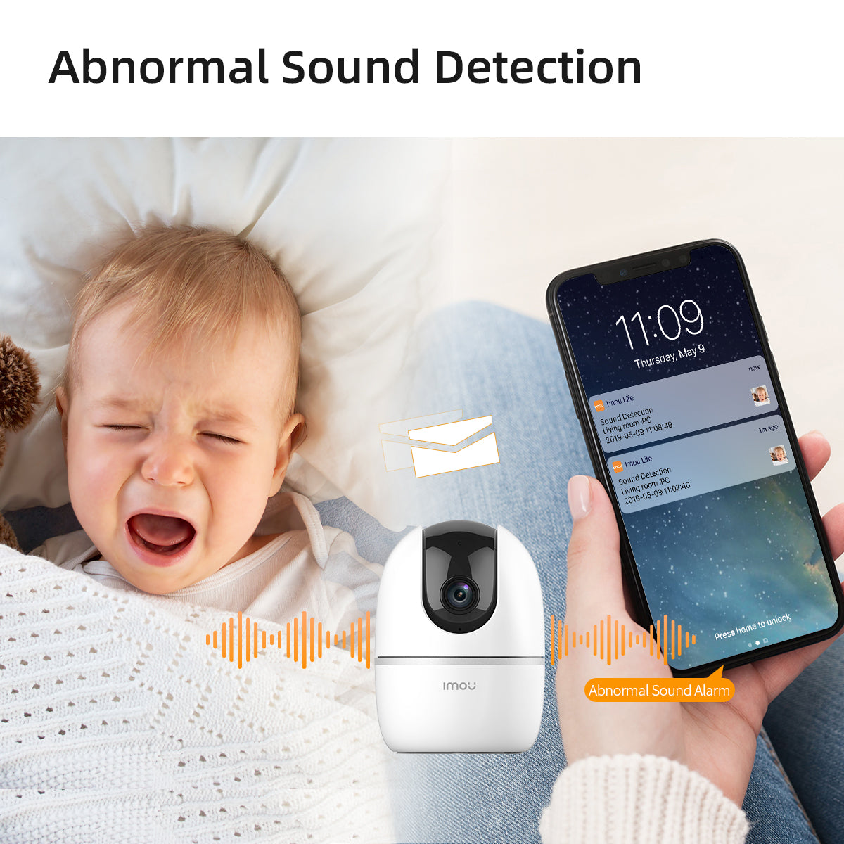 IMOU A1 1080P Smart Security Camera – 360° Coverage, Night Vision, Motion & Sound Detection, Two-Way Audio, Privacy Mode, WiFi/LAN Compatible