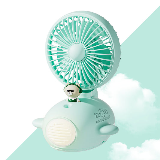 Mini USB Misting Fan Desk Cooler 3-speed high wind cooling cartoon humidifying small fan