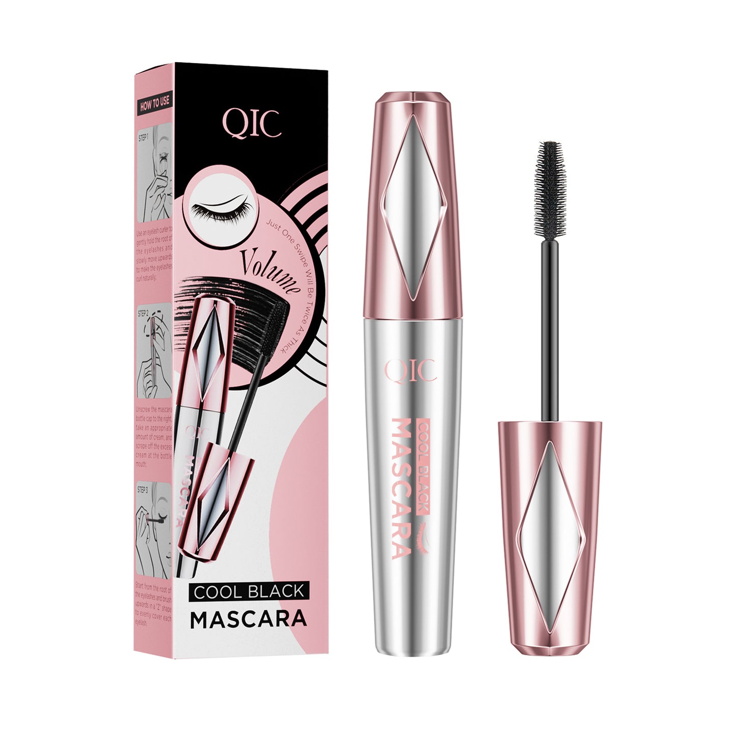 Volume and Length Mascara, Three-dimensional mascara with curling effect, Black, 9 Milliliters