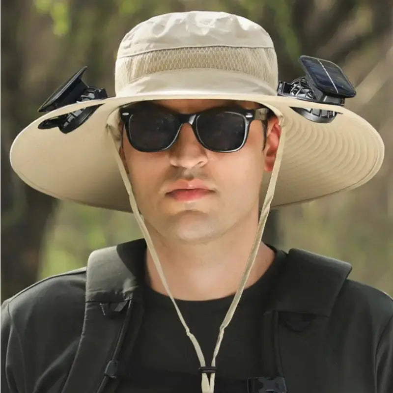 Solar Hat, Fan Hat, Breathable Portable Headwear, Built-in Cooling Fan, Outdoor Sun Protection, Men Women Beach Camping Travel Hiking Fishing Solar Fan Hat
