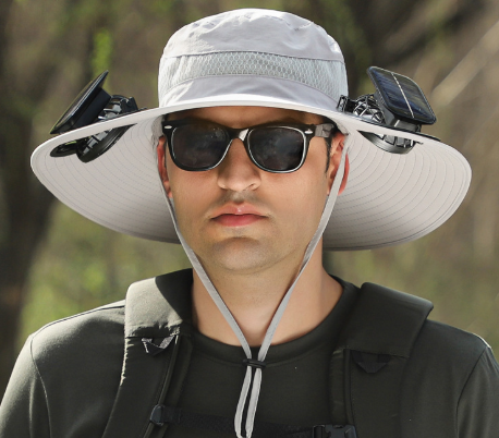 Solar Hat, Fan Hat, Breathable Portable Headwear, Built-in Cooling Fan, Outdoor Sun Protection, Men Women Beach Camping Travel Hiking Fishing Solar Fan Hat