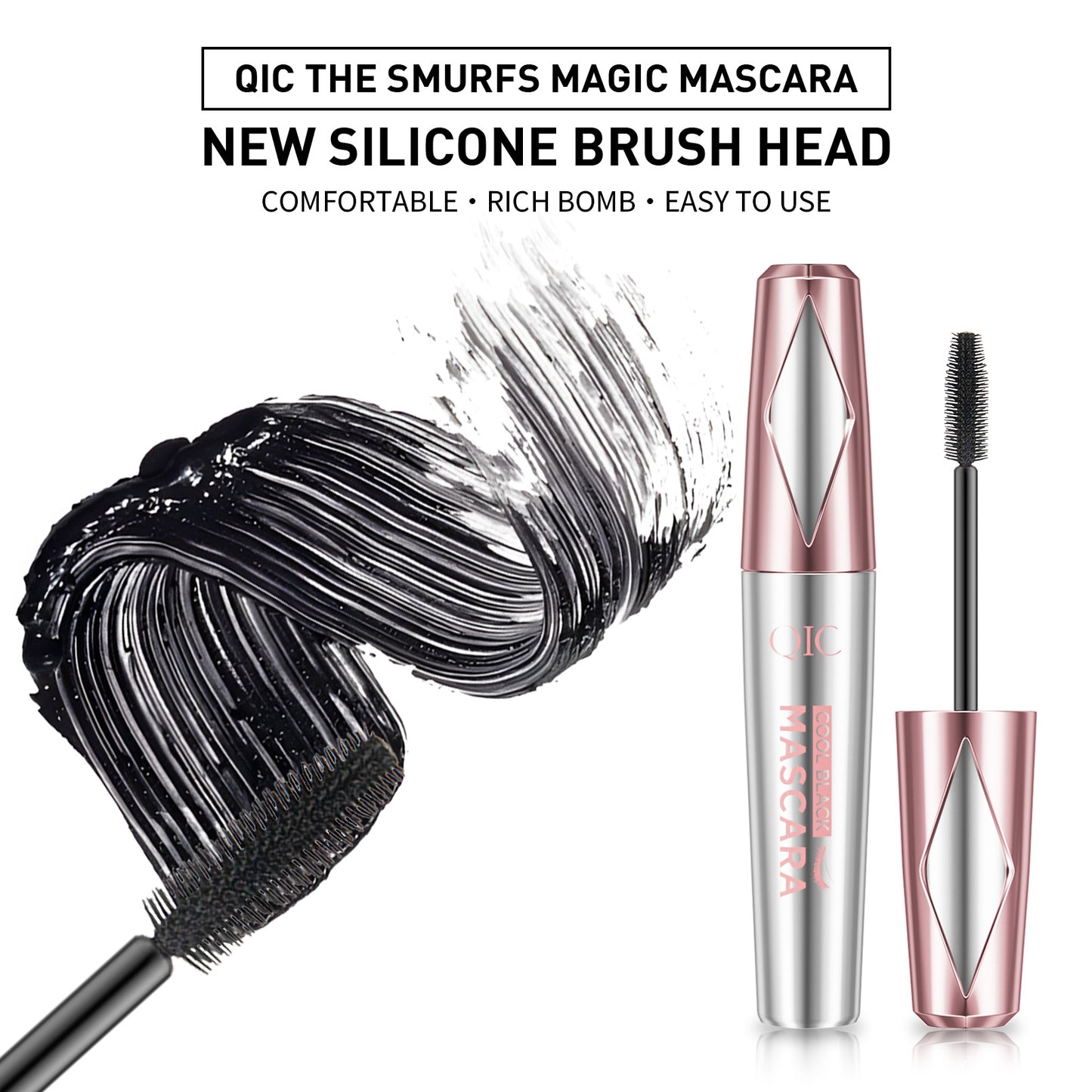 Volume and Length Mascara, Three-dimensional mascara with curling effect,  Black, 9 Milliliters