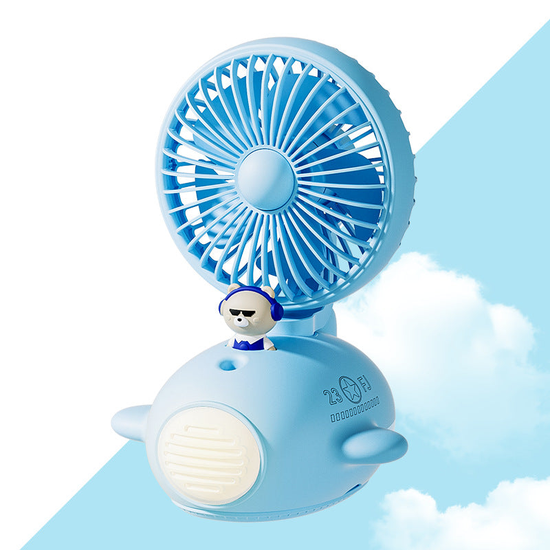 Mini USB Misting Fan Desk Cooler 3-speed high wind cooling cartoon humidifying small fan
