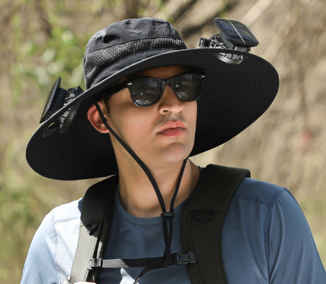 Solar Hat, Fan Hat, Breathable Portable Headwear, Built-in Cooling Fan, Outdoor Sun Protection, Men Women Beach Camping Travel Hiking Fishing Solar Fan Hat