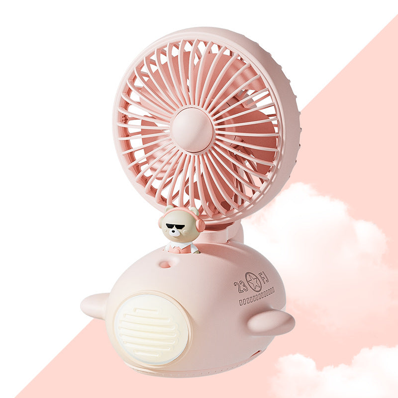 Mini USB Misting Fan Desk Cooler 3-speed high wind cooling cartoon humidifying small fan